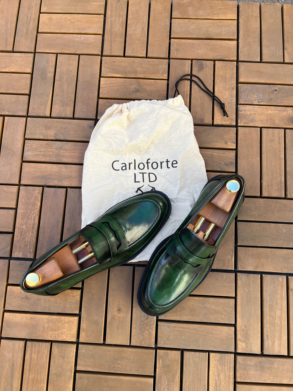 MOCASSIN DEMASQUABLE vert patiné