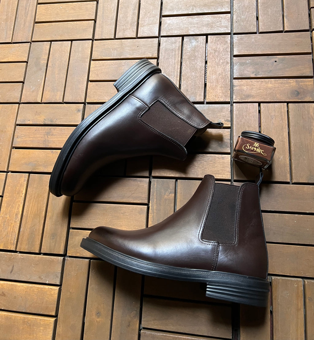 Chelsea boots en cuir marron