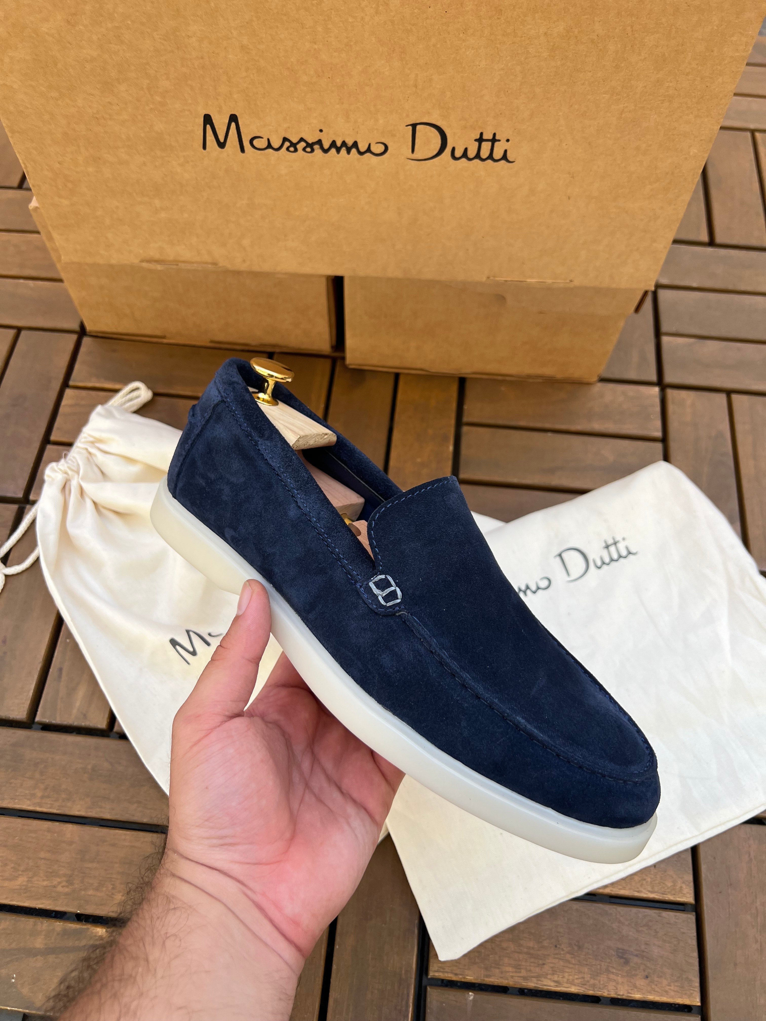 Mocassin daim bleu nuit
