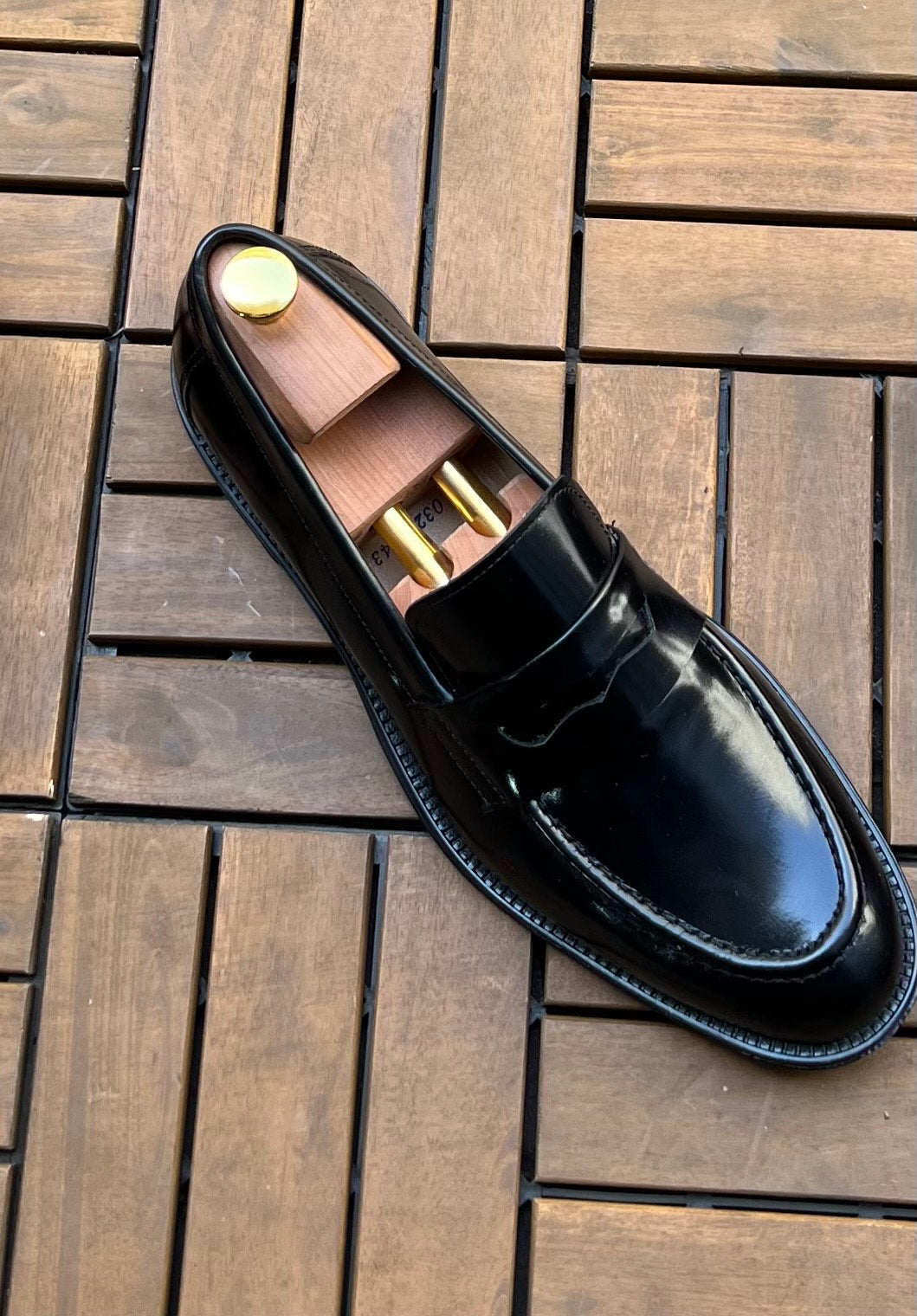 MOCASSIN DEMASQUABLE NOIR CUIR